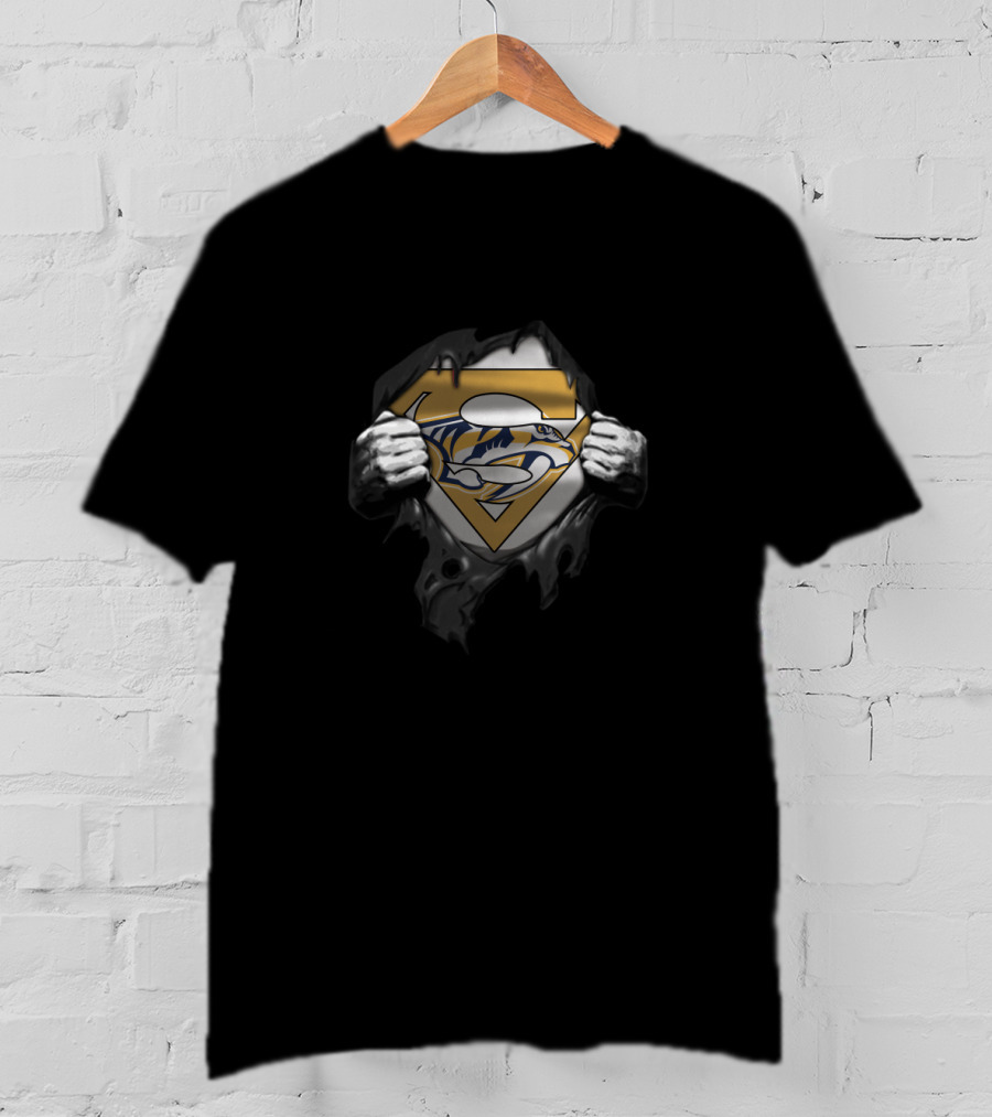 Nashville Predators Superman Logo Mashup Fan Emblem T-Shirt