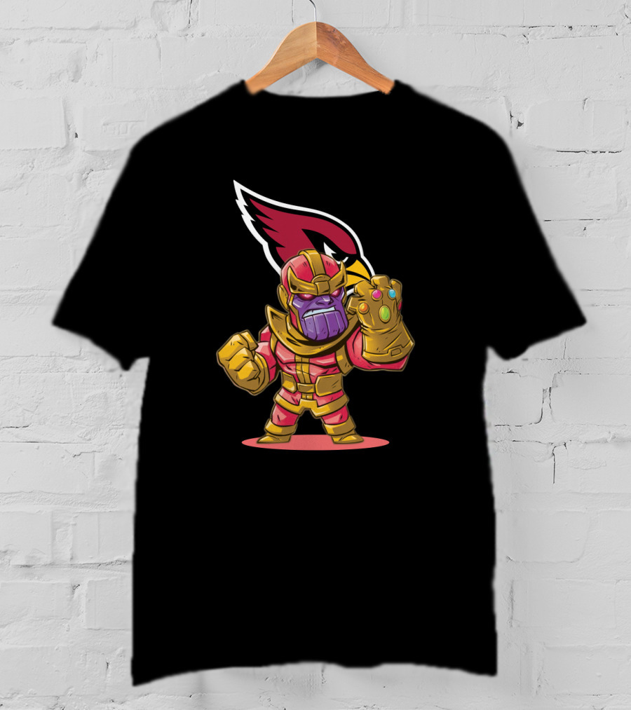 Thanos Arizona Cardinals Infinity Gauntlet Fan Crossover T-Shirt
