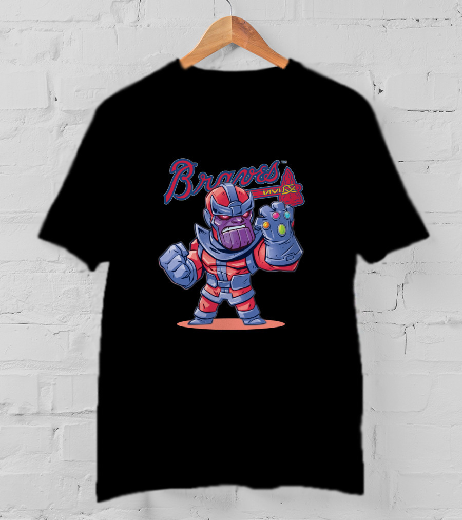 Atlanta Braves Fans Mashup With Thanos Inspired Character T-Shirt