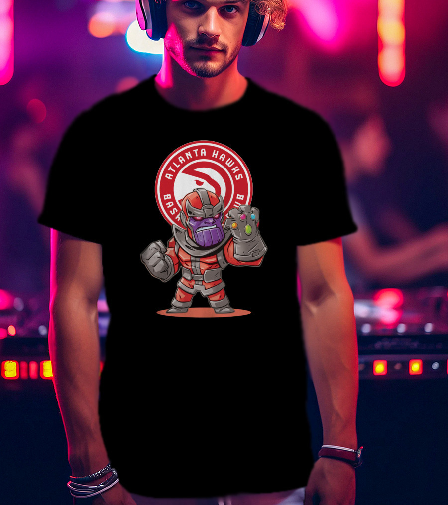 Atlanta Hawks Fans Thanos Basketball Crossover T-Shirt