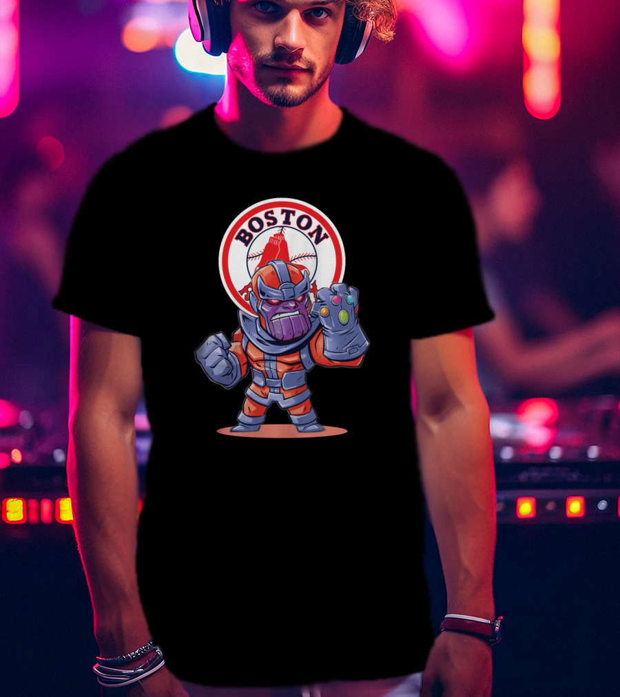 Boston Red Sox Thanos Infinity Gauntlet Crossover Fan T-Shirt