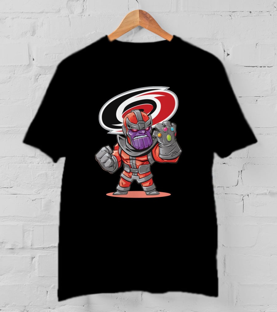 Thanos Hurricanes Mashup With Infinity Gauntlet And Carolina T-Shirt