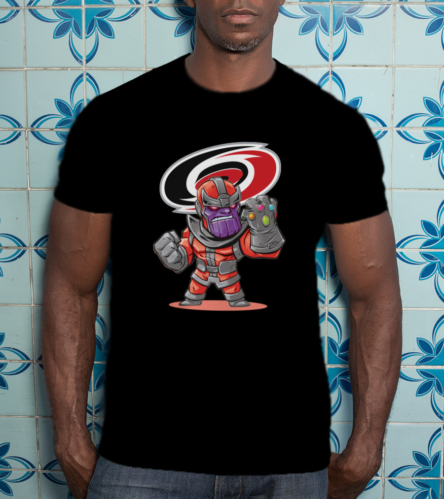 Thanos Hurricanes Mashup With Infinity Gauntlet And Carolina T-Shirt