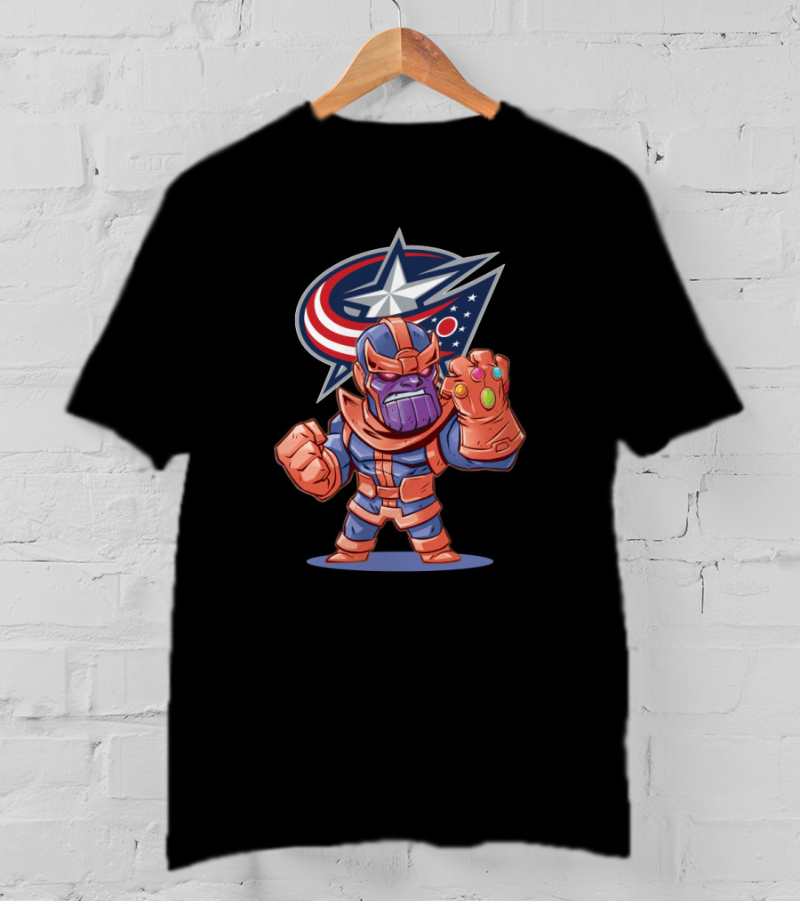 Columbus Blue Jackets Fans Meet Thanos Crossover T-Shirt