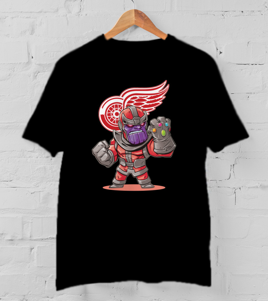 Thanos Detroit Red Wings Mashup Marvel NHL Crossover Fans T-Shirt