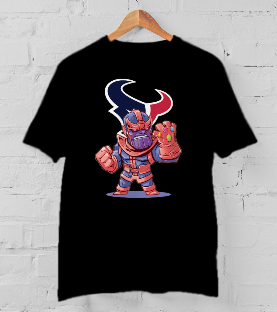 Thanos Infinity Gauntlet Houston Texans Fans Cartoon T-Shirt