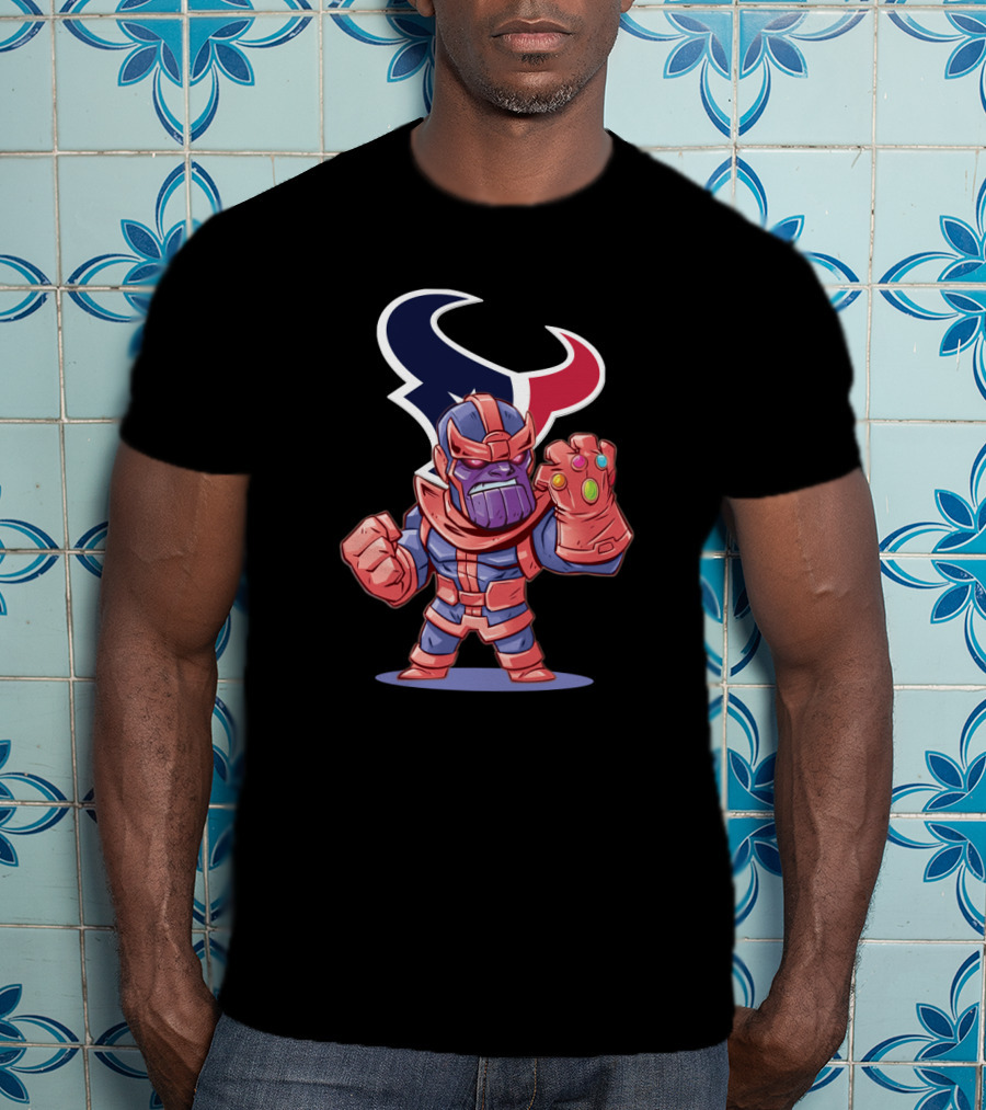 Thanos Infinity Gauntlet Houston Texans Fans Cartoon T-Shirt
