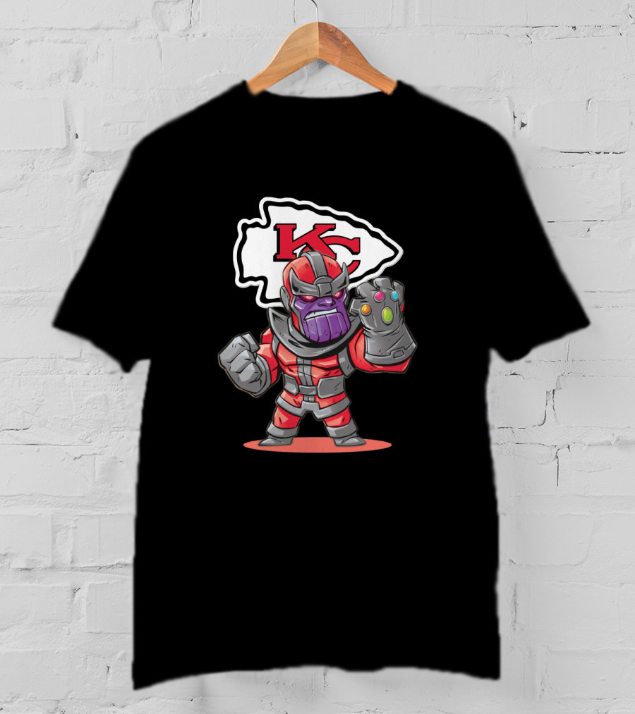 Kc Thanos With Infinity Gauntlet Chiefs Fan T-Shirt