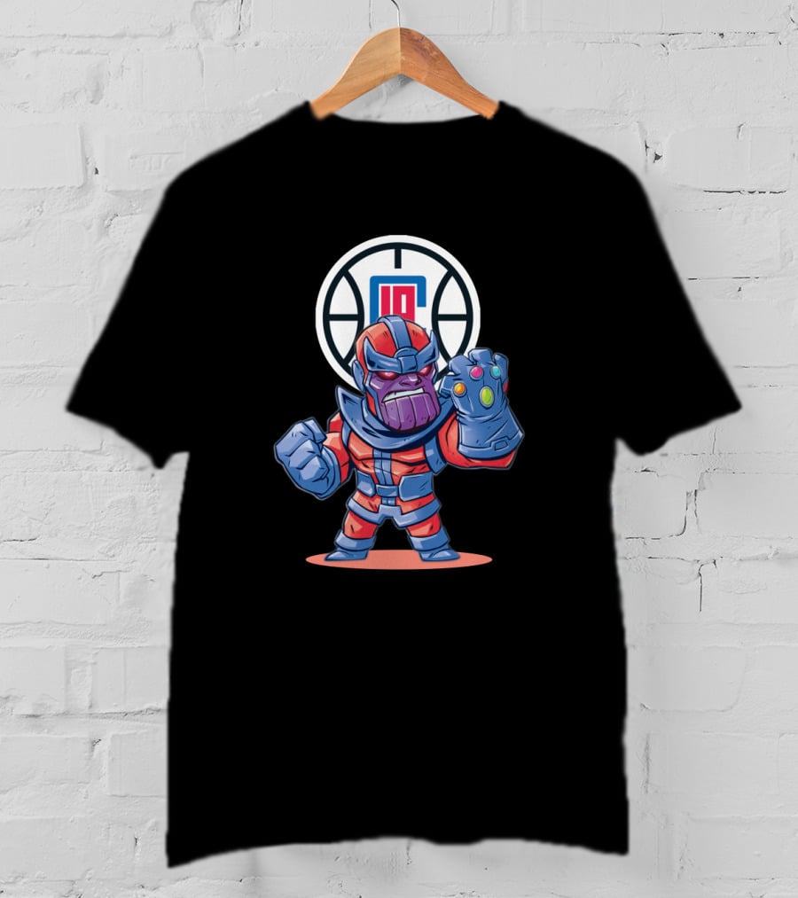 Thanos La Clippers Fans Battle Stance Infinity Gauntlet T-Shirt