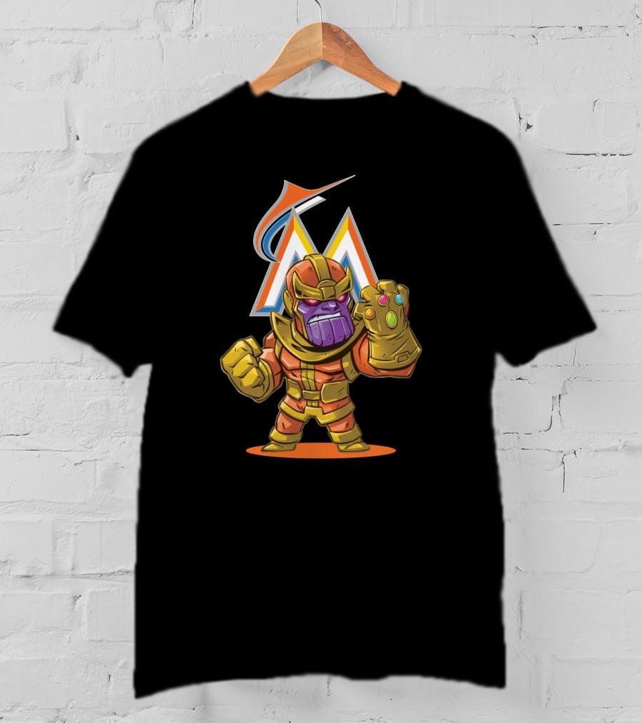 Thanos Miami Marlins Infinity Gauntlet Mashup T-Shirt