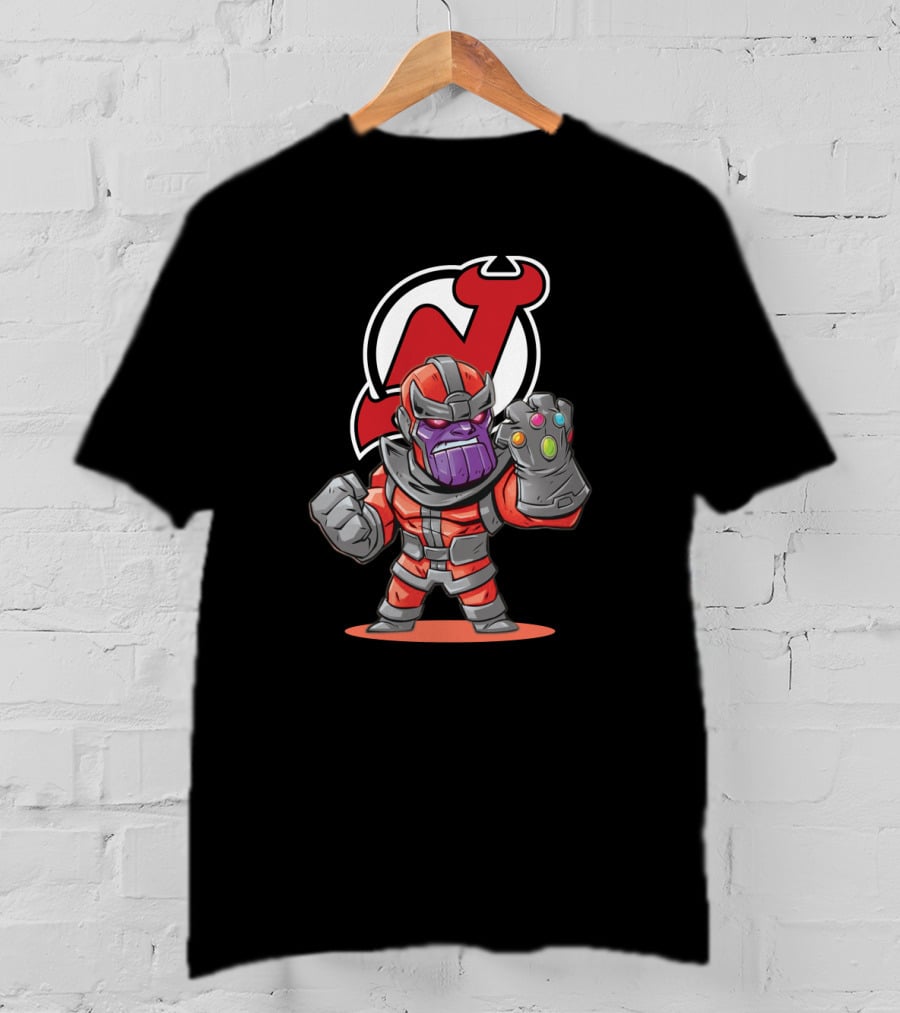 Thanos Infinity Gauntlet Meets New Jersey Devils NHL Fan T-Shirt