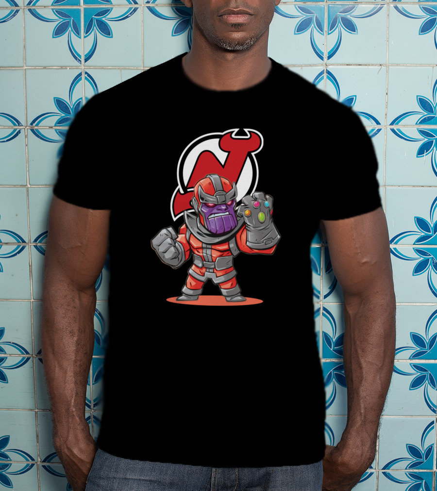 Thanos Infinity Gauntlet Meets New Jersey Devils NHL Fan T-Shirt