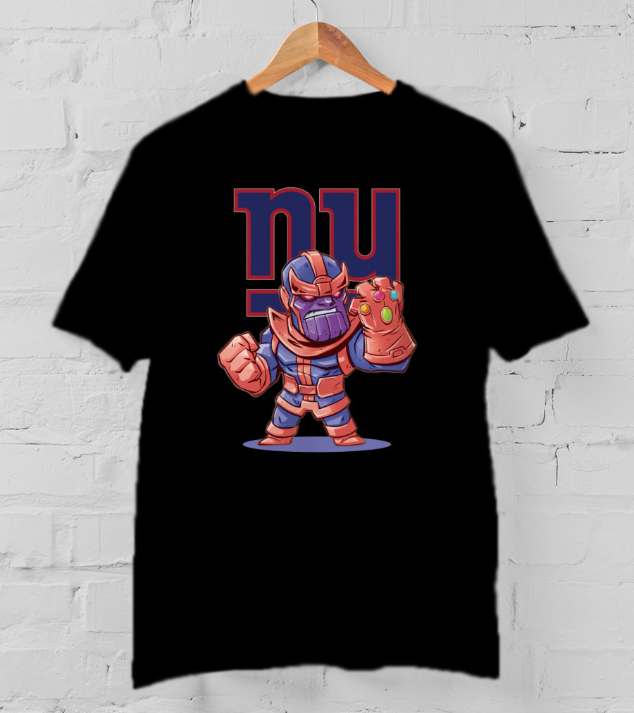 Thanos Meets New York Giants Fandom Epic Crossover T-Shirt