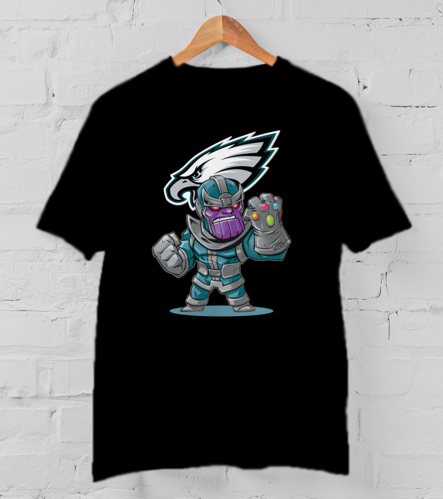 Thanos Philadelphia Eagles Infinity Gauntlet Crossover T-Shirt