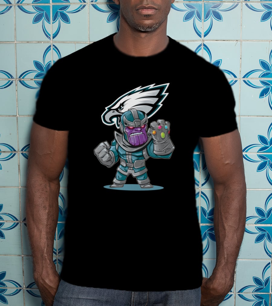 Thanos Philadelphia Eagles Infinity Gauntlet Crossover T-Shirt