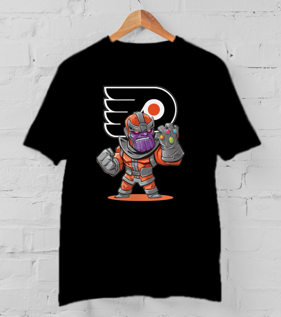 Thanos Philadelphia Flyers Fans Mashup With Infinity Gauntlet T-Shirt
