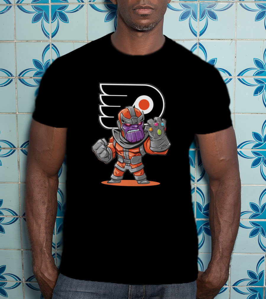 Thanos Philadelphia Flyers Fans Mashup With Infinity Gauntlet T-Shirt