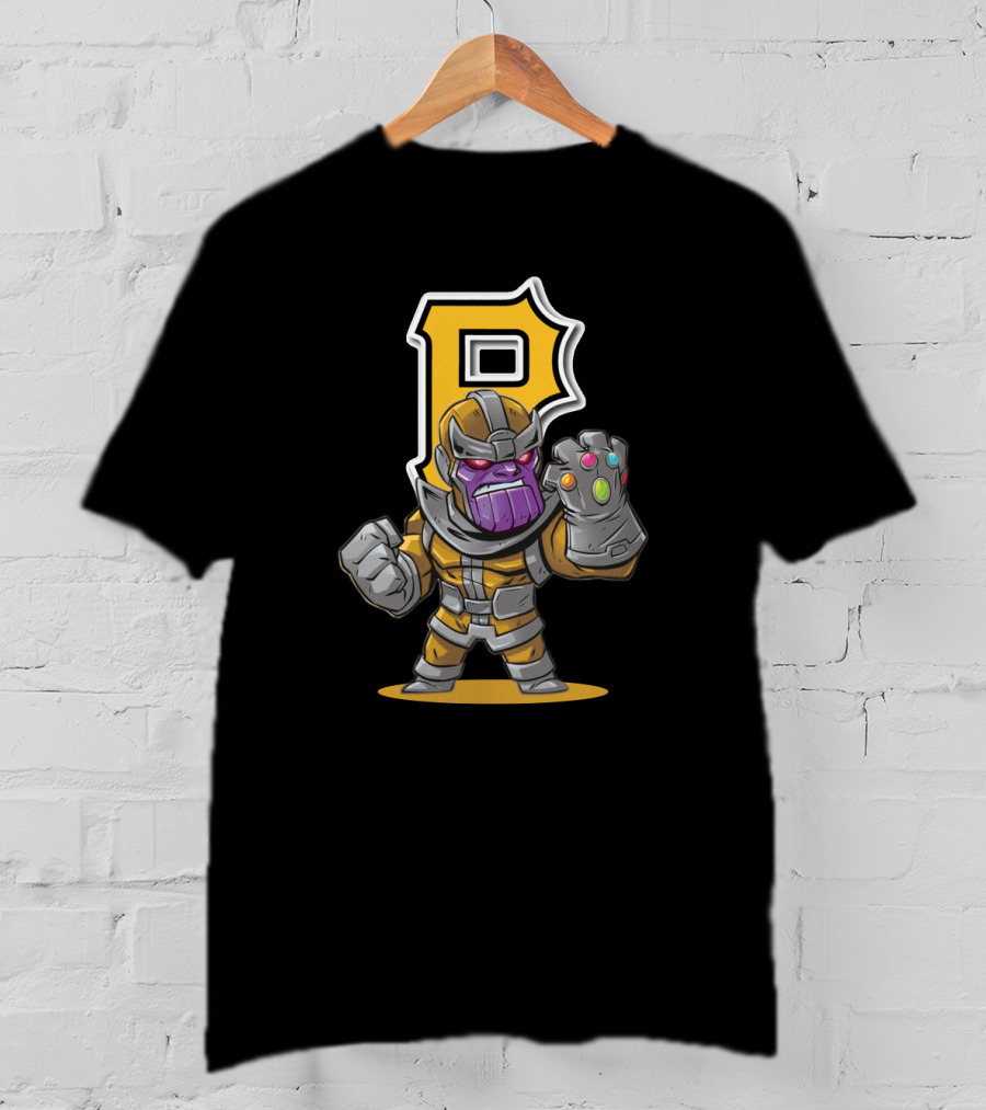 Thanos Pittsburgh Pirates Mashup Gauntlet P Baseball T-Shirt