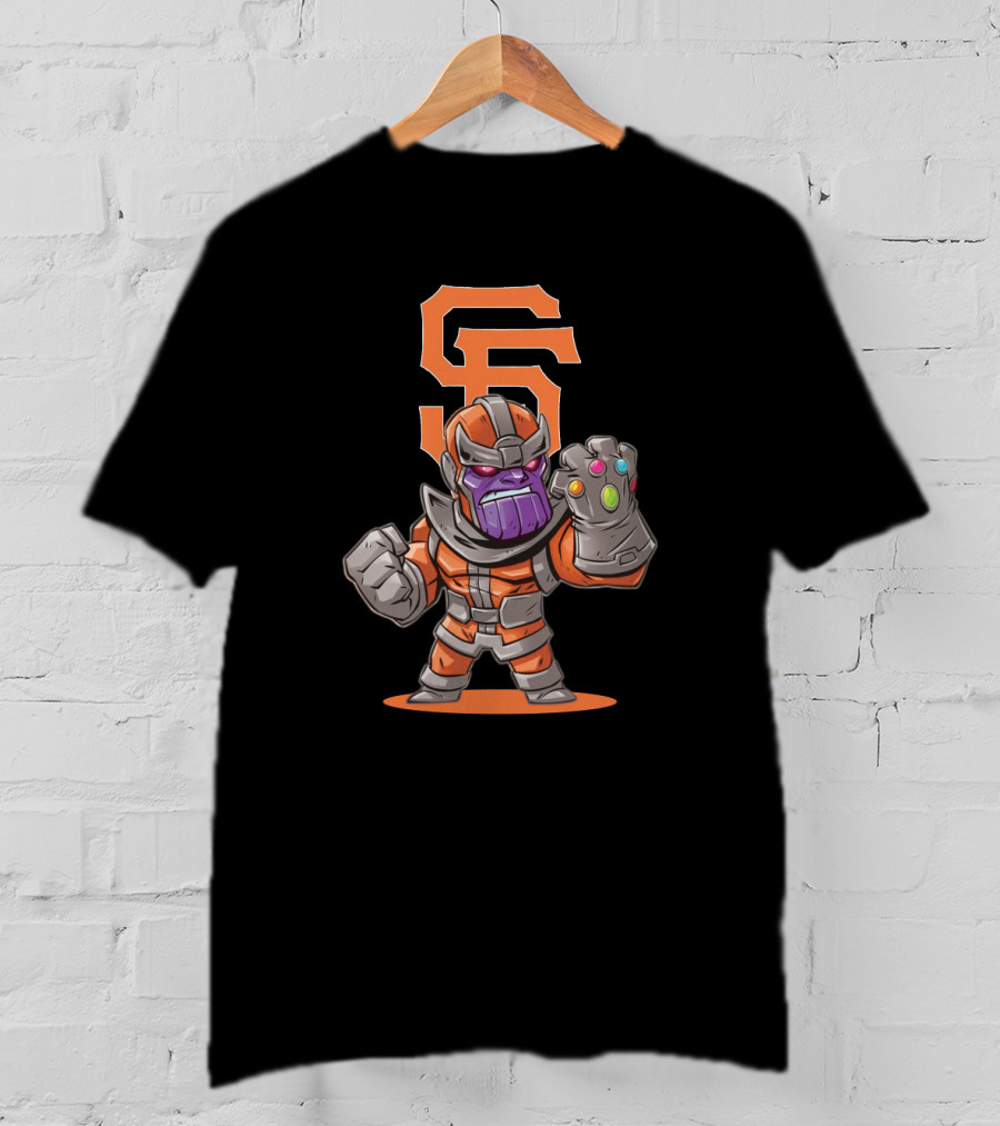 San Francisco Giants Thanos Mashup Fan Art With Infinity Gauntlet T-Shirt