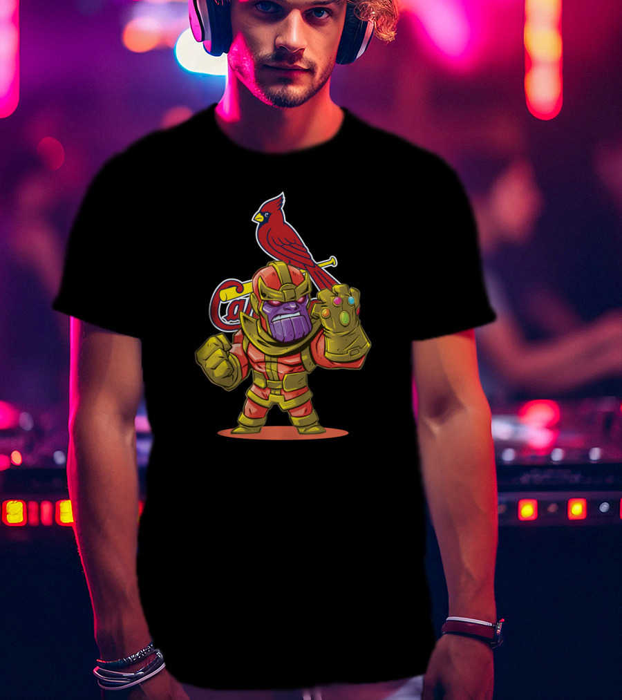 Thanos Infinity Gauntlet Meets St. Louis Cardinals Baseball Fan T-Shirt