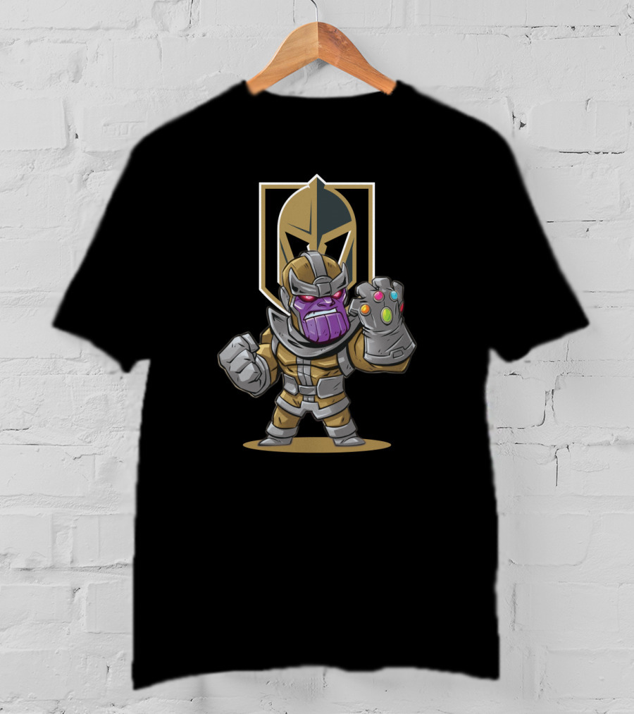 Thanos Infinity Gauntlet Meets Vegas Golden Knights Fan Power T-Shirt