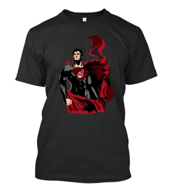 Cleveland Indians Superman Style Hero Red Cape Iconic T-Shirt