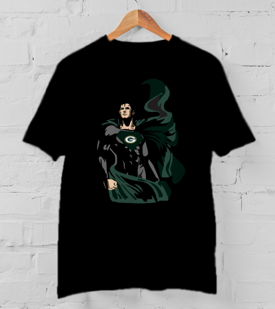 Superman Green Bay Packers Fan Hero Iconic Crossover T-Shirt