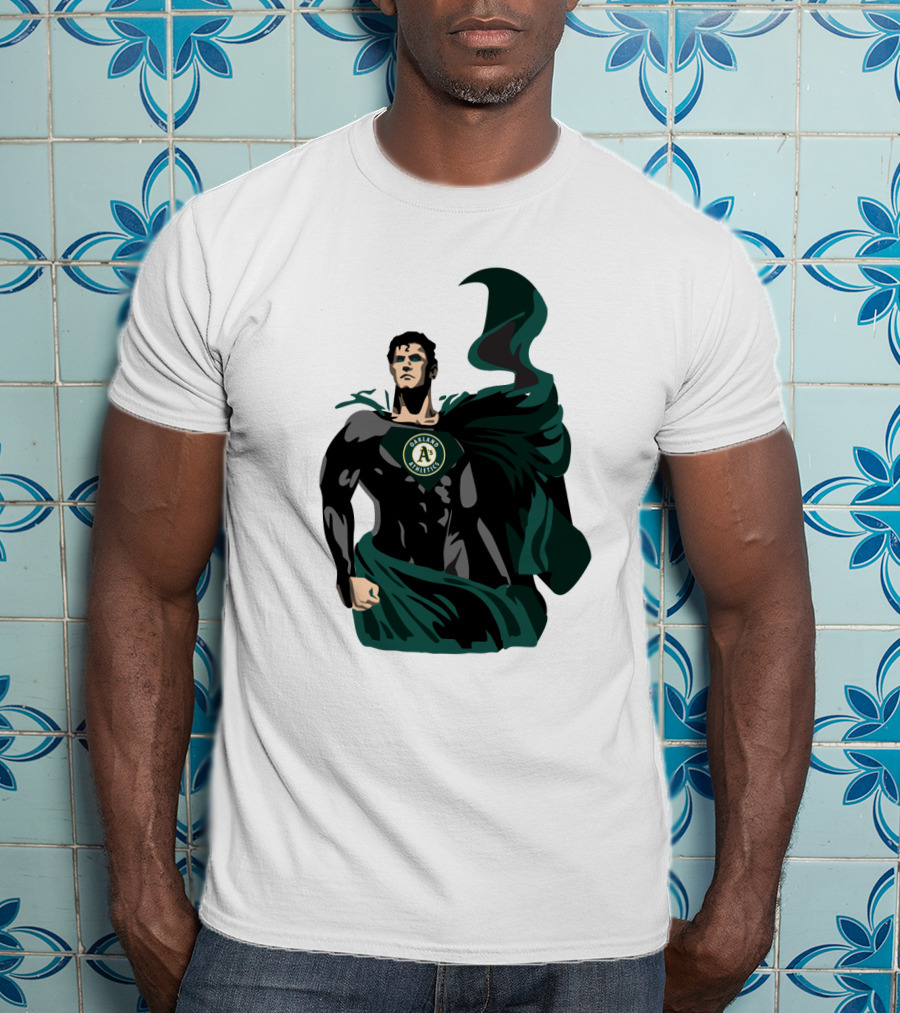 Oakland Athletics Superhero Emblem Combination T-Shirt
