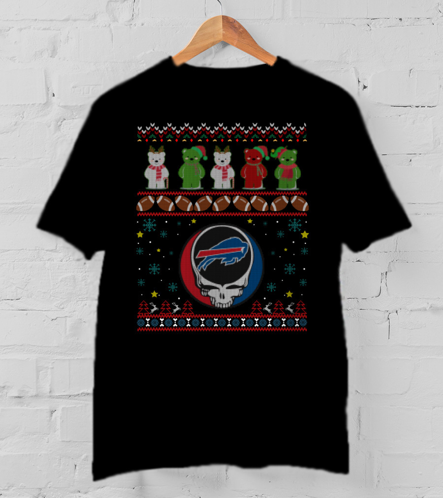 Buffalo Bills Grateful Dead Bears Christmas T-Shirt