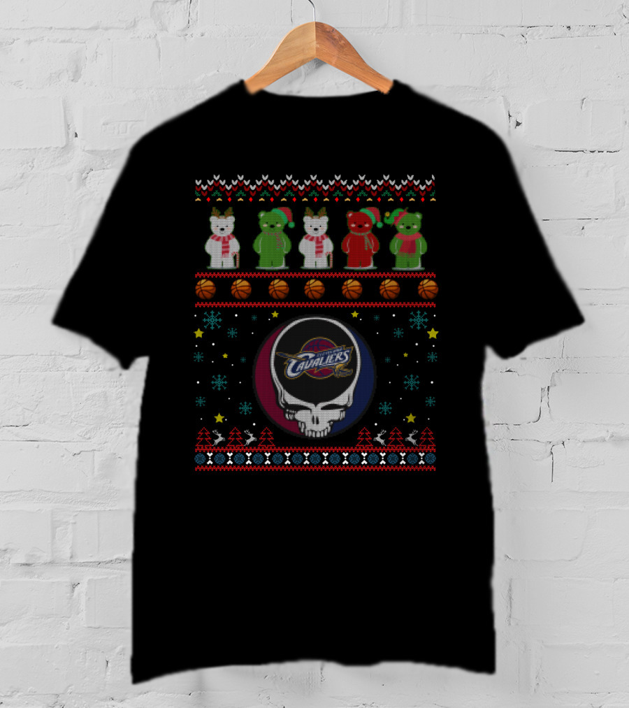 Cleveland Cavaliers Grateful Dead Bears Christmas T-Shirt