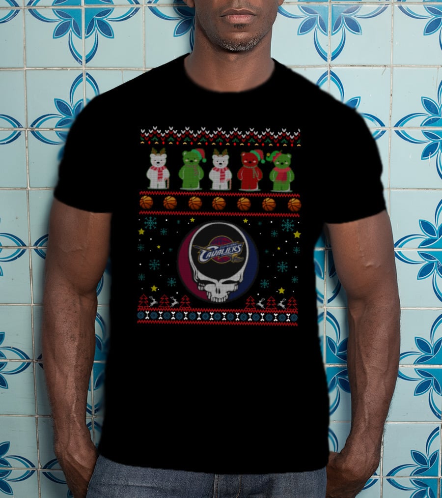 Cleveland Cavaliers Grateful Dead Bears Christmas T-Shirt