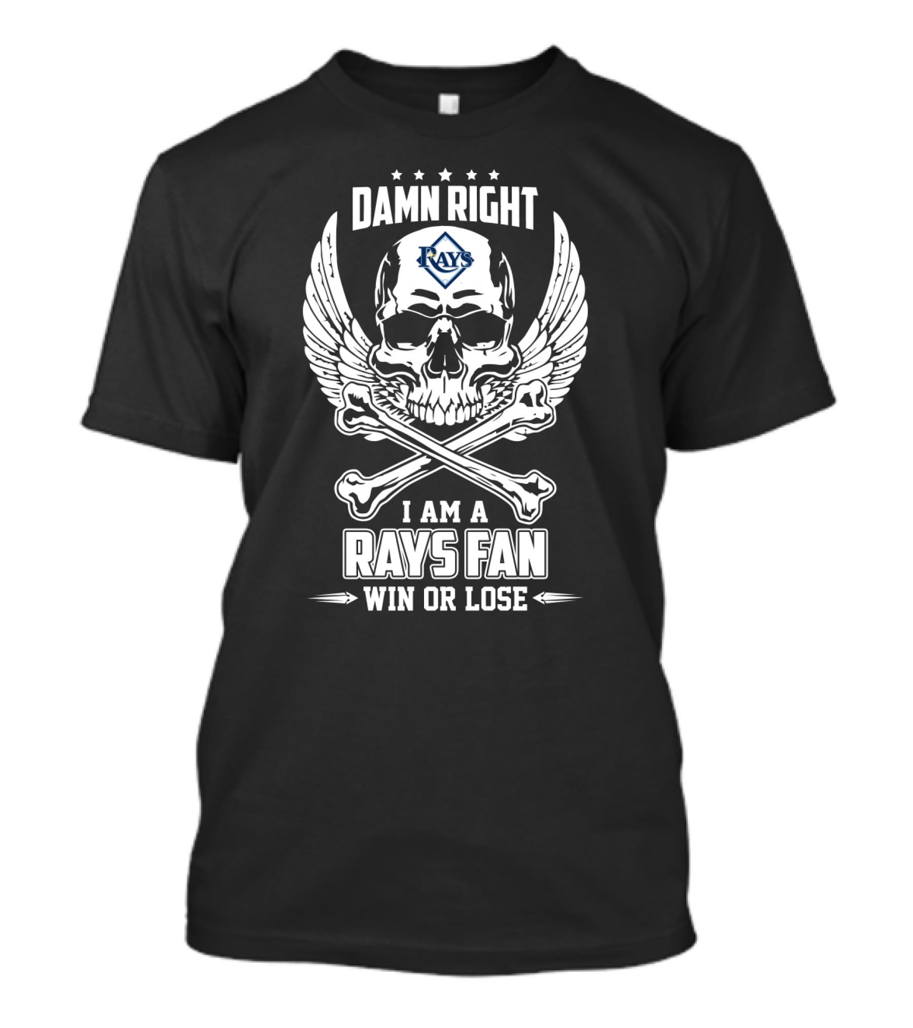 Damn Right Rays Fan Win Or Lose I Am Tampa Bay T-Shirt