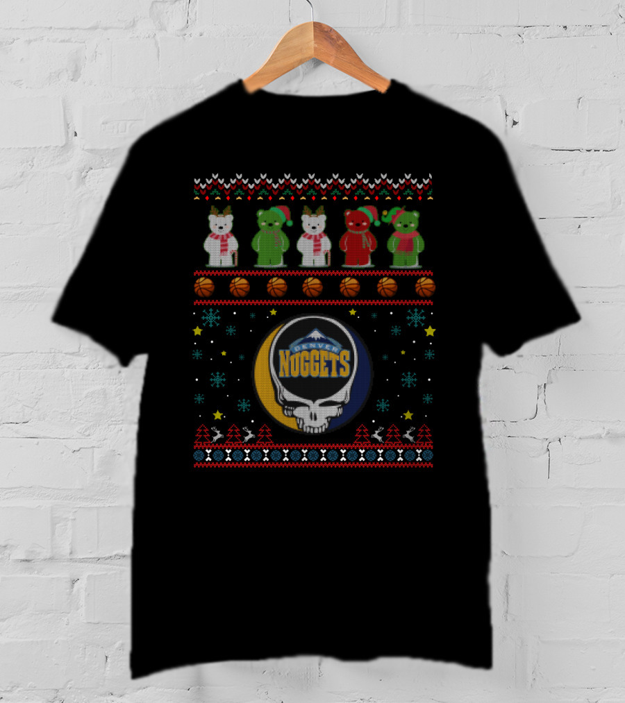 Denver Nuggets Grateful Dead Bears Christmas T-Shirt