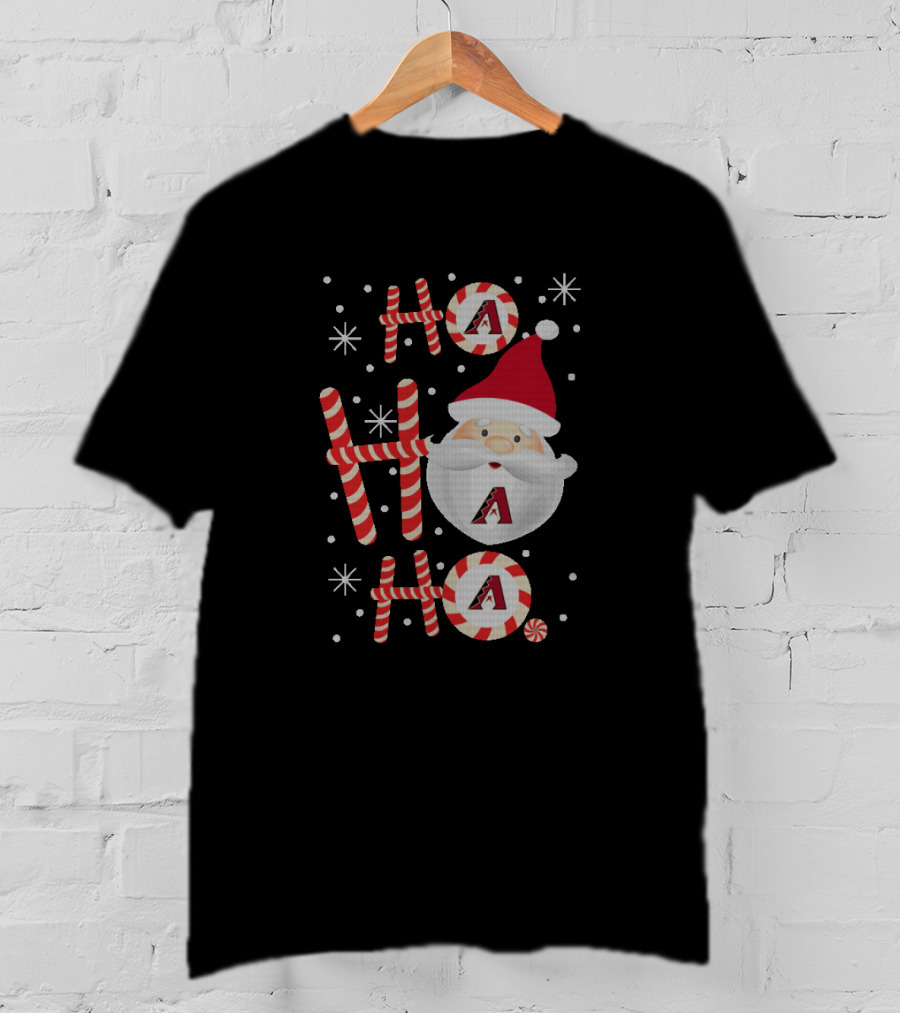 Ho Ho Ho Santa Claus Arizona Diamondbacks Xmas Fan Festive T-Shirt