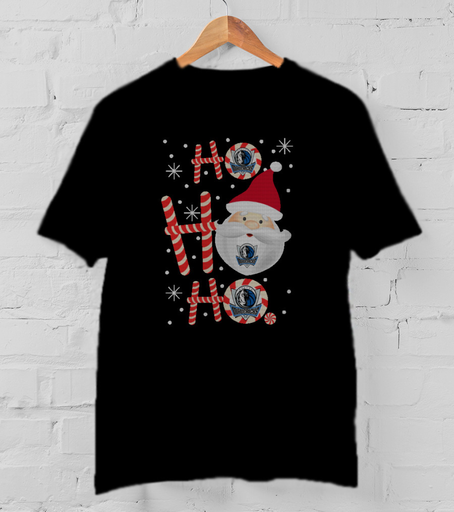 Ho Ho Ho Christmas Dallas Mavericks Fans Santa Hat T-Shirt