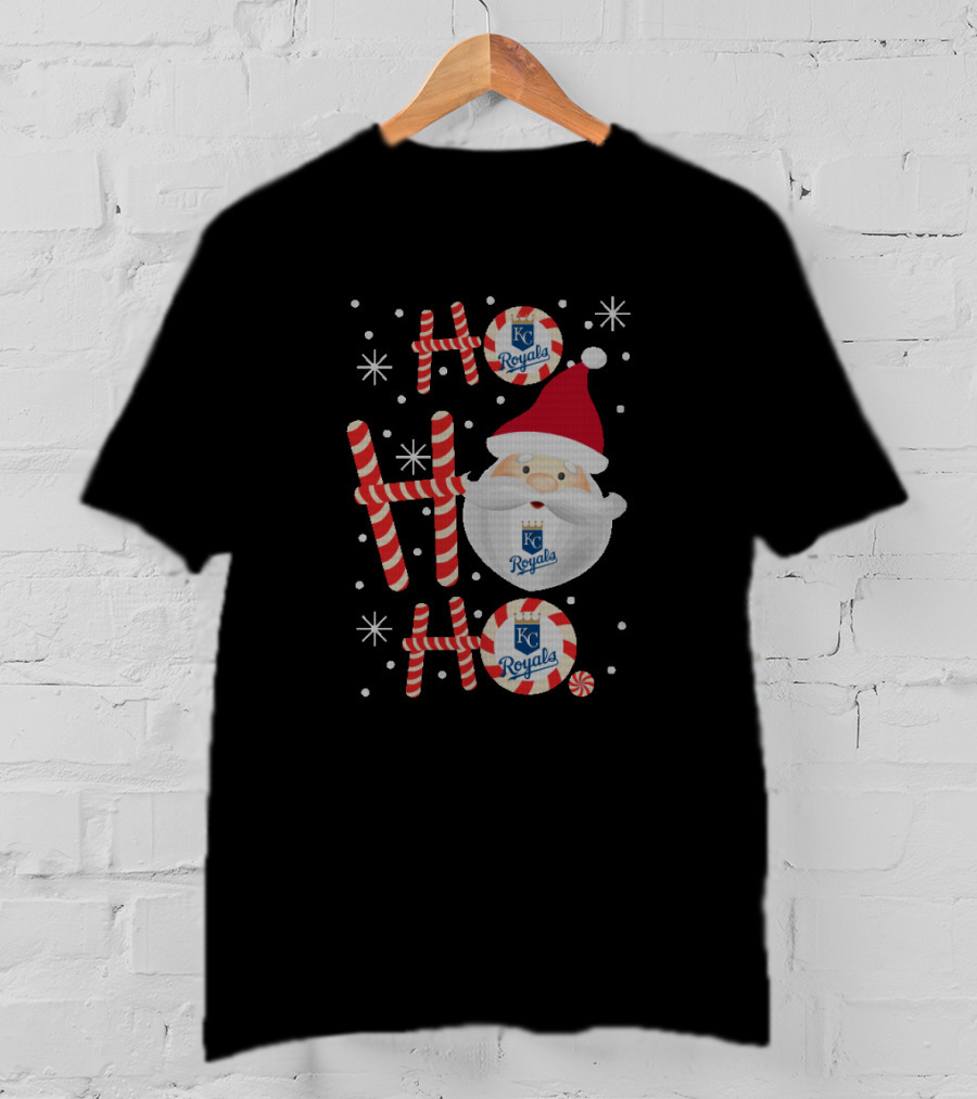 Kansas City Royals Ho Ho Ho Christmas Santa Peppermint T-Shirt