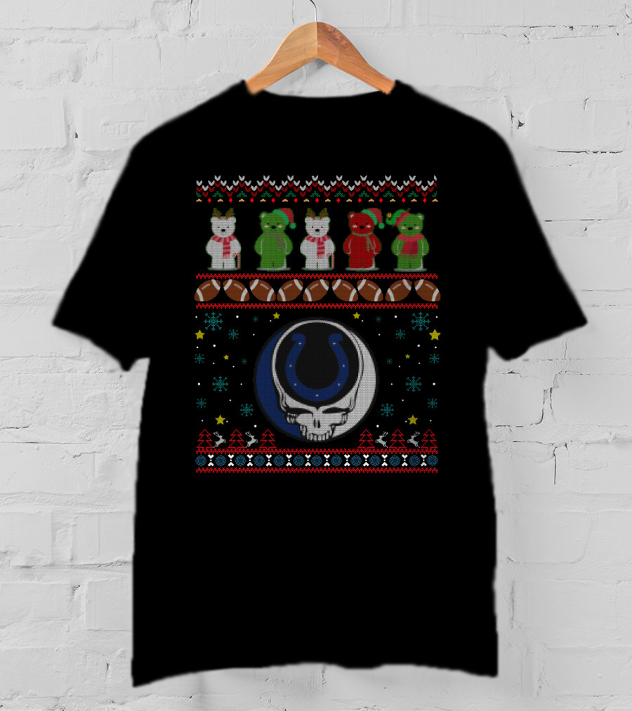 Indianapolis Colts Grateful Dead Bears Christmas T-Shirt