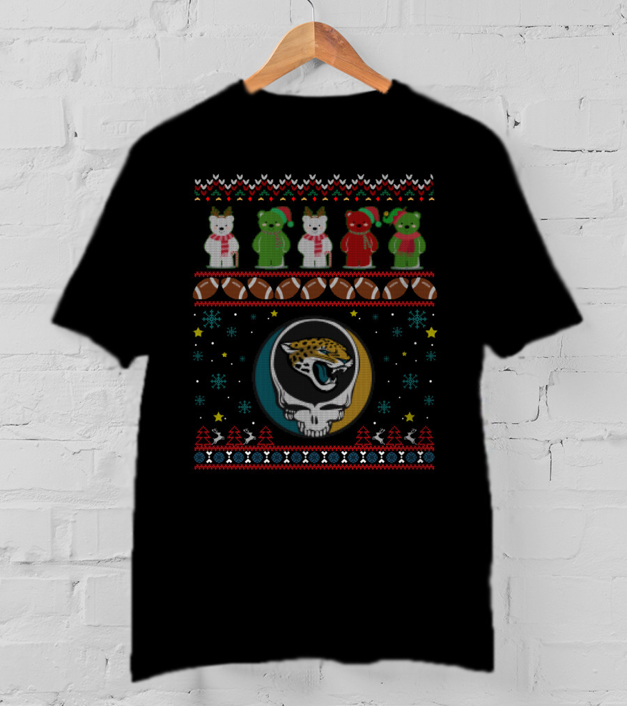 Jacksonville Jaguars Grateful Dead Bears Christmas T-Shirt