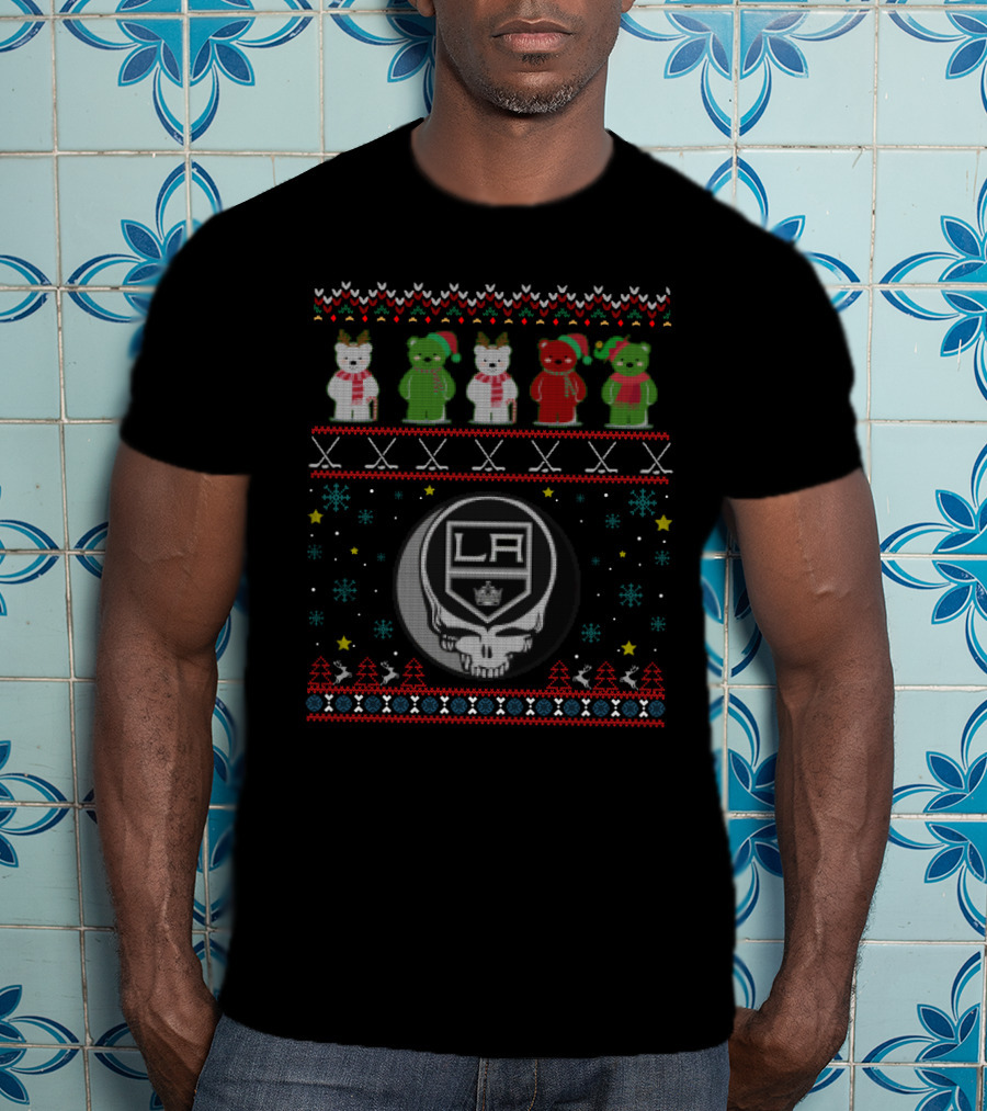 Los Angeles Kings Grateful Dead Bears Christmas T-Shirt