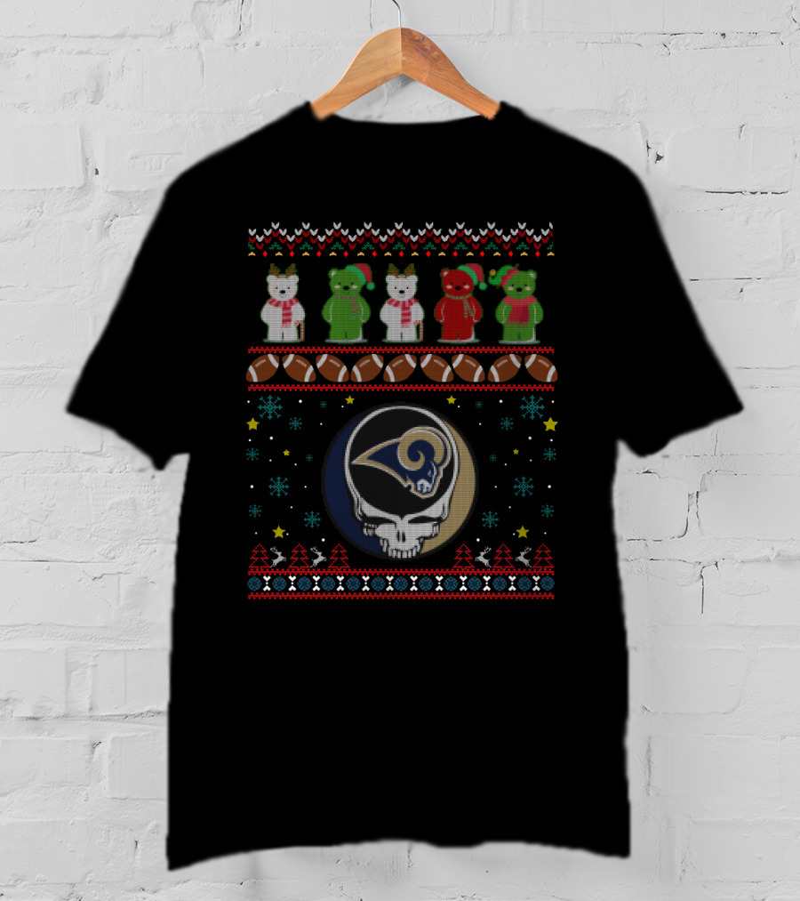 Los Angeles Rams Grateful Dead Bears Christmas T-Shirt