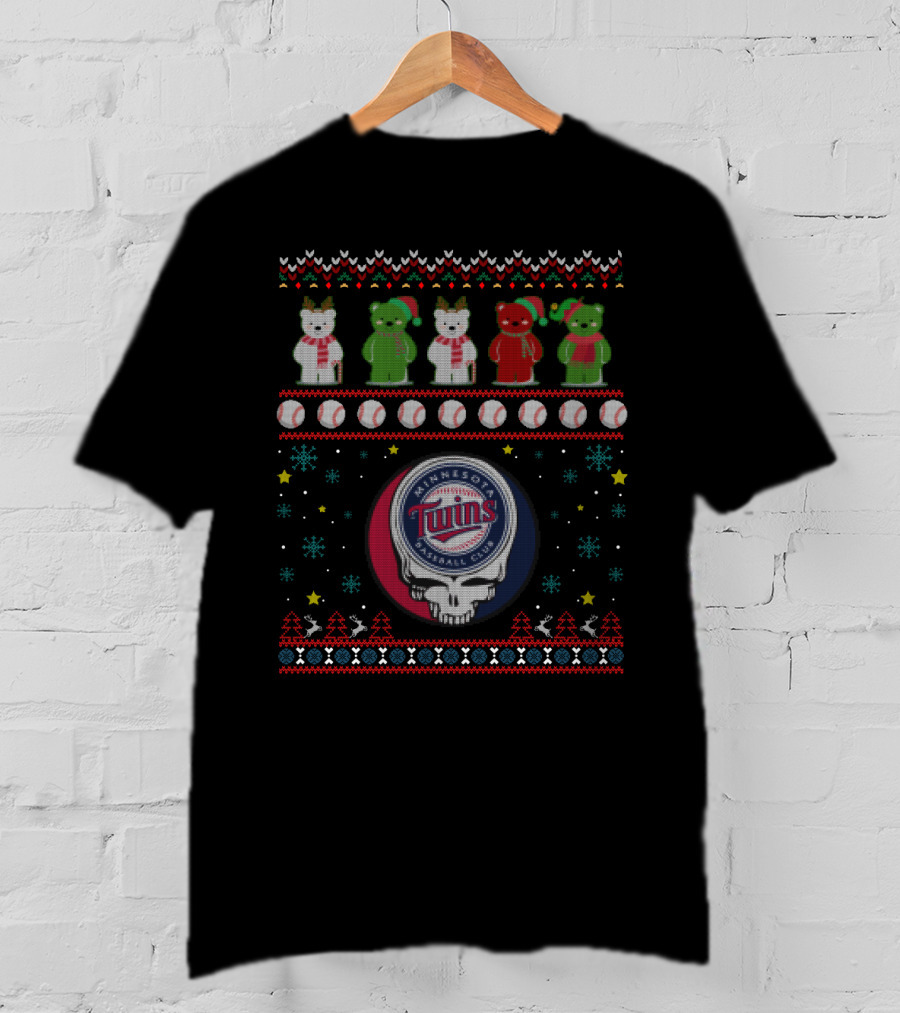 Minnesota Twins Grateful Dead Bears Baseball Holiday T-Shirt