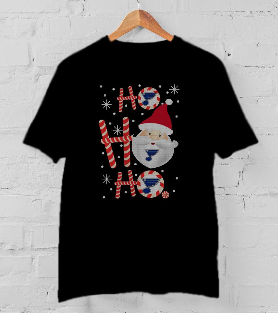 Santa Ho Ho Ho St. Louis Blues Holiday Fans Christmas T-Shirt