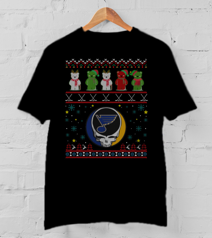 St. Louis Blues Grateful Dead Bears Festive T-Shirt