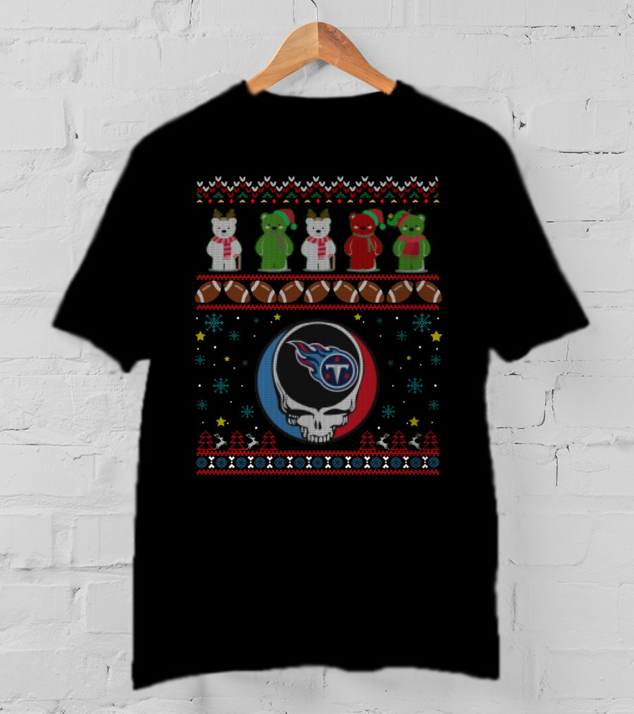 Tennessee Titans Grateful Dead Christmas Bears Football Holiday T-Shirt