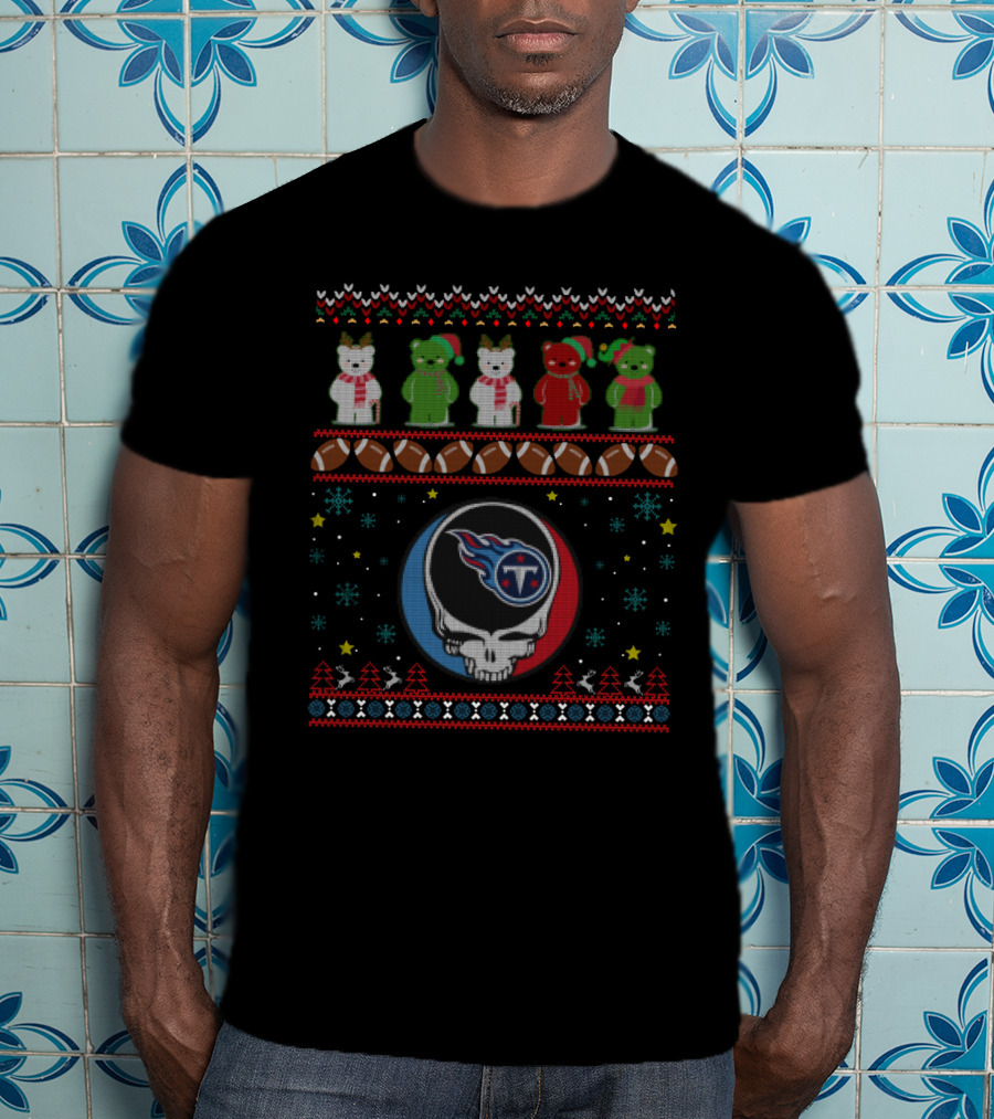 Tennessee Titans Grateful Dead Christmas Bears Football Holiday T-Shirt