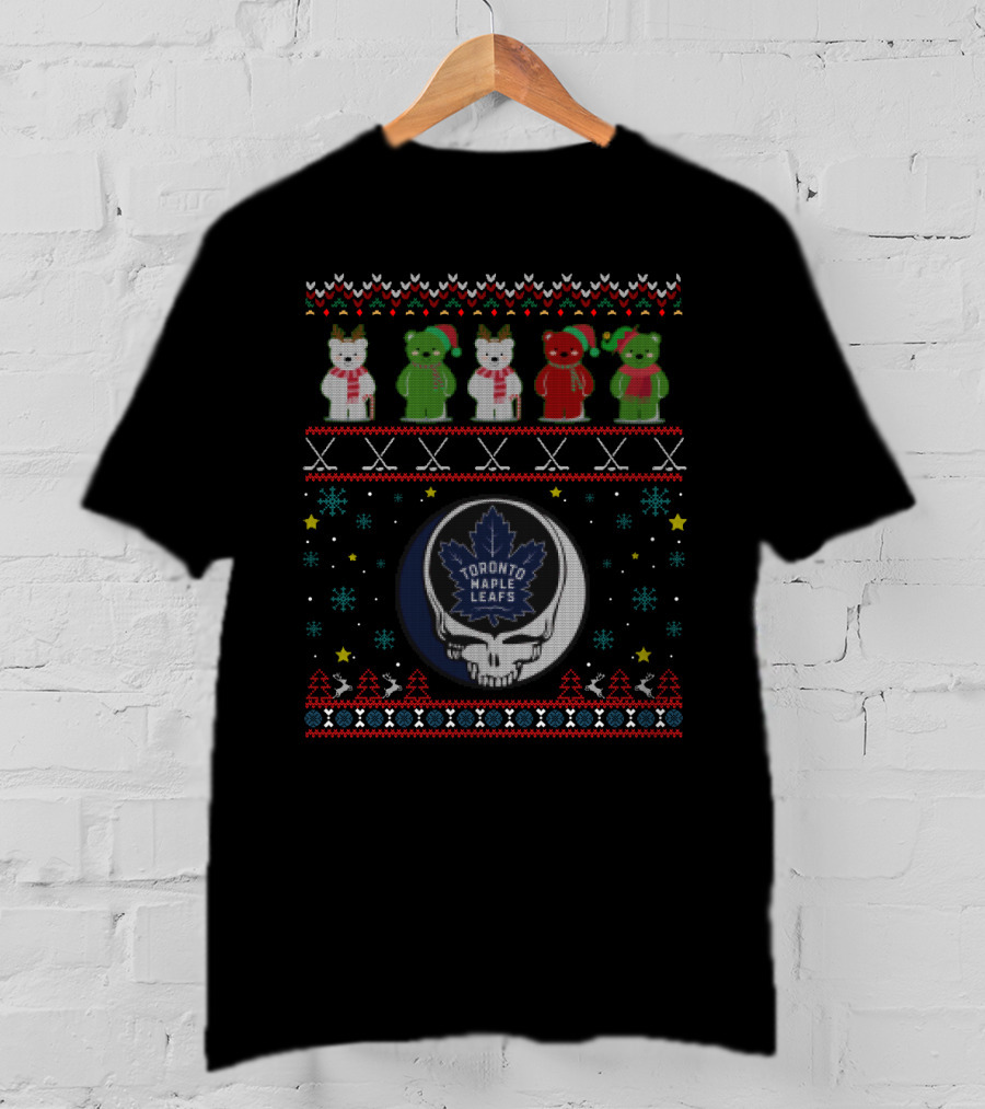 Toronto Maple Leafs Grateful Dead Bears Winter Holiday Themed T-Shirt