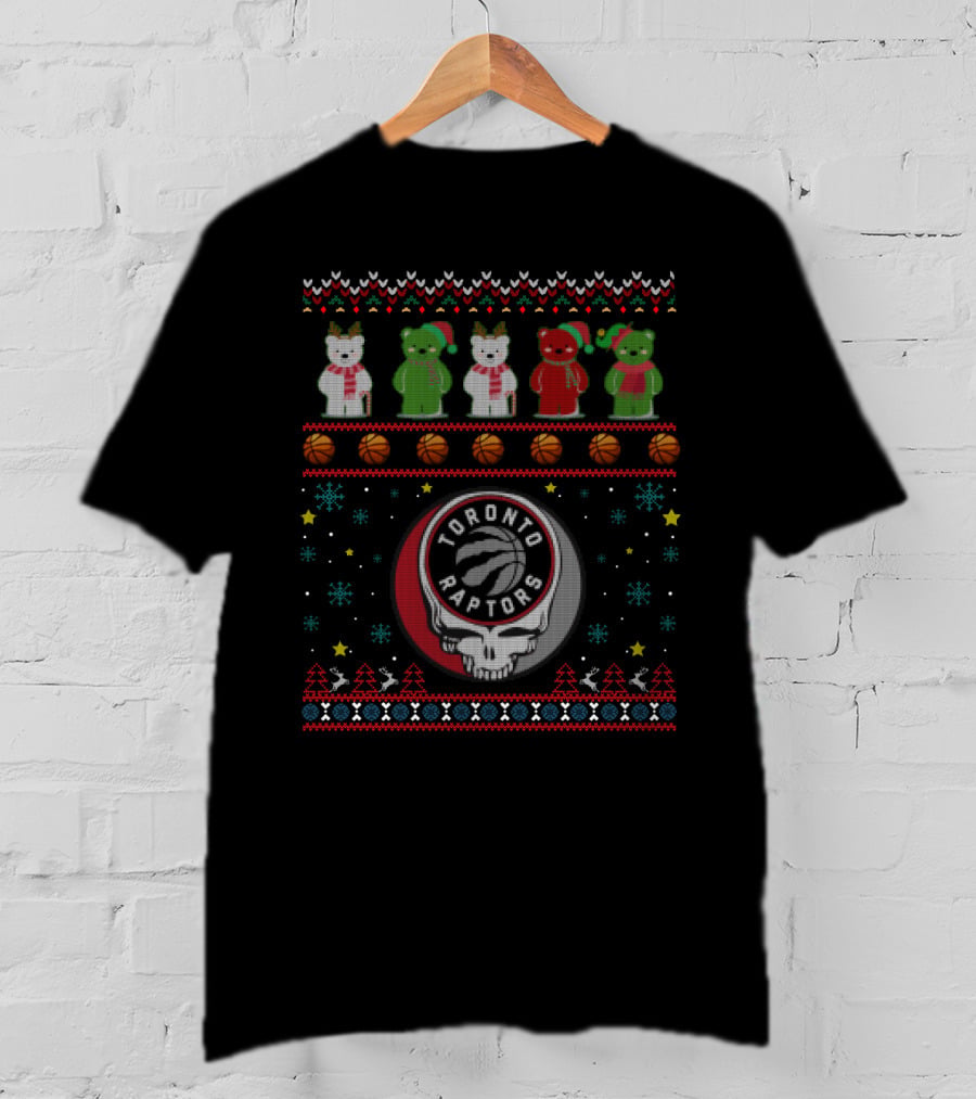 Toronto Raptors Grateful Dead Bears Christmas T-Shirt