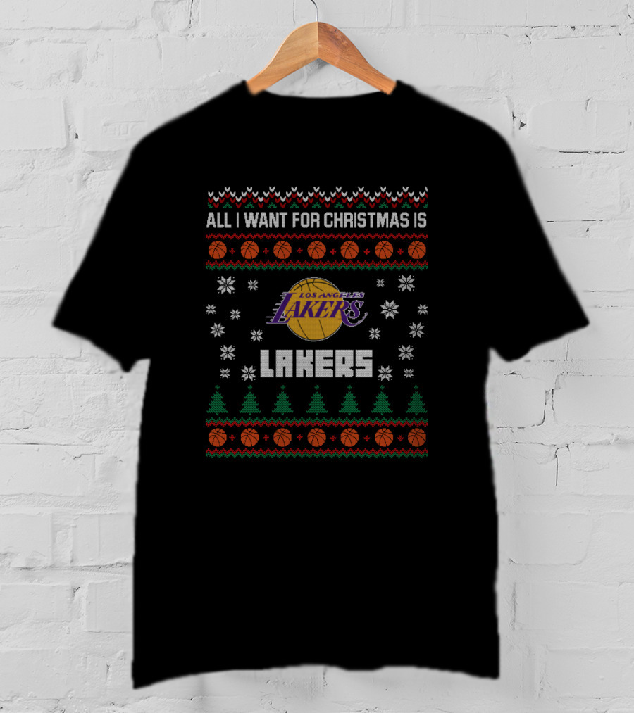All I Want For Christmas Is Los Angeles Lakers Ugly T-Shirt
