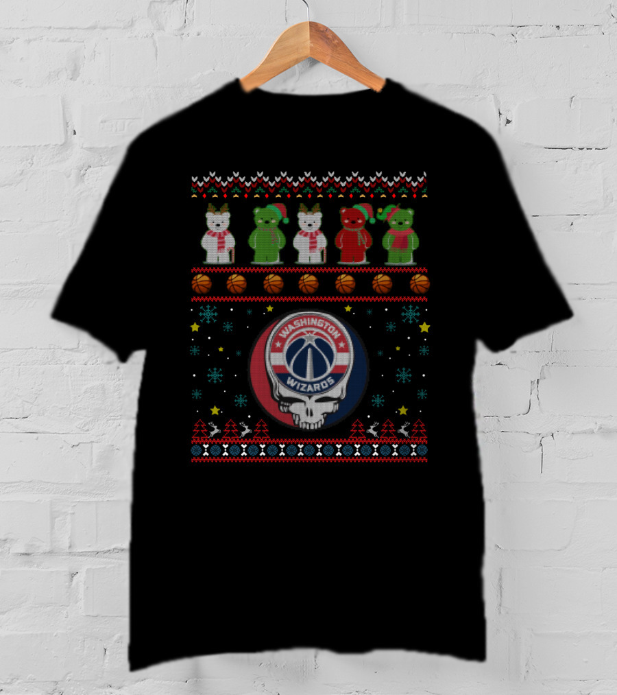 Washington Wizards Grateful Dead Bears Christmas T-Shirt