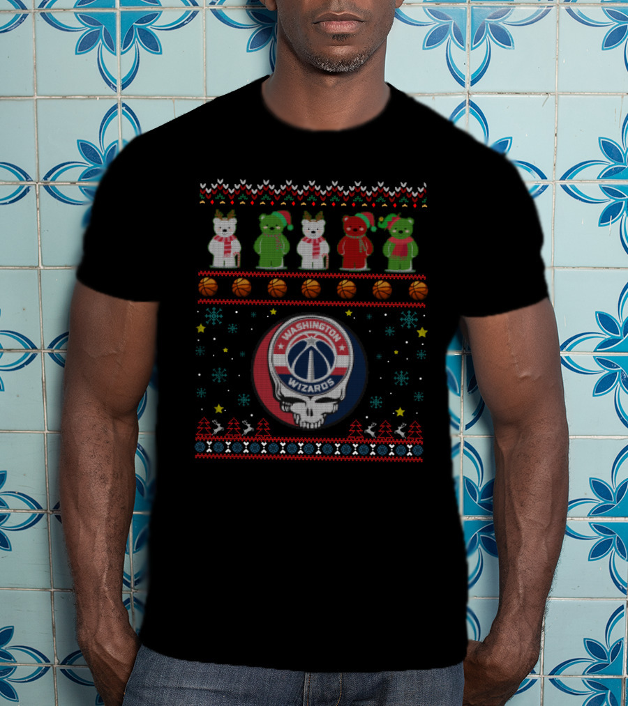 Washington Wizards Grateful Dead Bears Christmas T-Shirt
